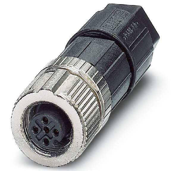 M12A Fem Droit 4p; Bornes Push-Lock <0,75mm², Ø4-8 mm-Lire la description