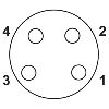M08A Fem Droit 4p Inox; Bornes autodénudantes max. 0,5mm², Ø2.5-5mm