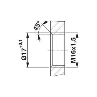 Embase paroi M16x1.5; M12A Fem Droit 8p/8 fils (8x0.25mm²), 0.5m-Lire la description