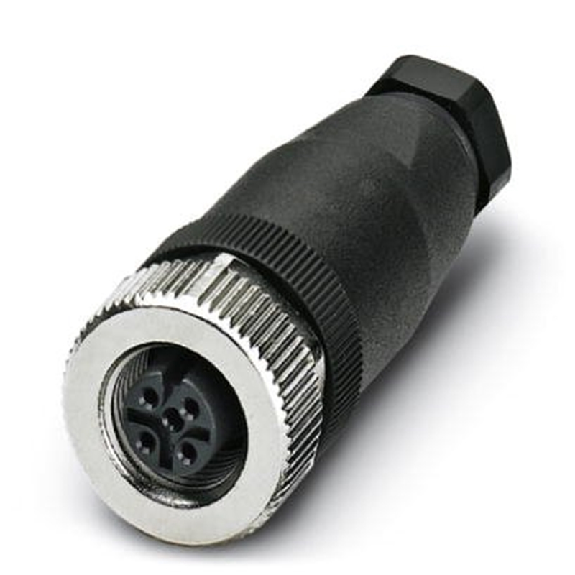 M12A Fem Droit 4p; Bornes à vis, Ø4-6mm-Lire la description