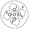 M12A Fem Droit 4p; Bornes à vis, Ø4-6mm