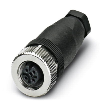 M12A Fem Droit 4p; Bornes à vis, Ø4-6mm-Lire la description