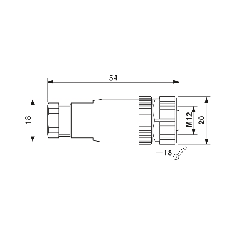 M12A Fem Droit 4p; Bornes à vis, Ø4-6mm-Lire la description