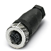 M12A Fem Droit 4p; Bornes à vis, Ø4-6mm