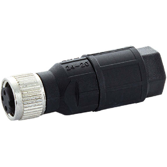 M08 Fem Droit 4p; Bornes guillotines 0.25-0.5mm², Ø2.5-5mm-Lire la description