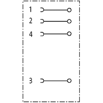 M08 Fem Droit 4p; Bornes guillotines 0.25-0.5mm², Ø2.5-5mm-Lire la description