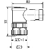 M12 Fem Coudé 8p; Bornes à vis <0.5mm², Ø6-8mm