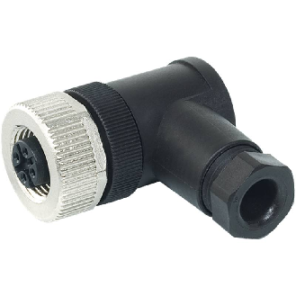 M12 Fem Coudé 8p; Bornes à vis <0.5mm², Ø6-8mm-Lire la description