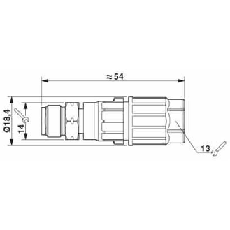 M12A Mâle Droit 4p Inox; Bornes autodénudantes <0,75mm², Ø4-8mm-Lire la description