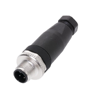 M12A Mâle Droit 4p; Bornes à vis (x4) 0.14-0.75mm², Ø4-6mm Pg7-Lire la description