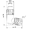 M12D Mâle Coudé 4p; Bornes Push-in <0,75mm², Ø4-8mm, PROFINET CAT5