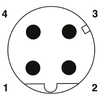 M12D Mâle Coudé 4p; Bornes Push-in <0,75mm², Ø4-8mm, PROFINET CAT5-Lire la description