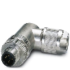 M12D Mâle Coudé 4p; Bornes Push-in <0,75mm², Ø4-8mm, PROFINET CAT5