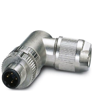 M12D Mâle Coudé 4p; Bornes Push-in <0,75mm², Ø4-8mm, PROFINET CAT5-Lire la description