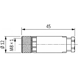 M08A Fem Droit 4p; Bornes à vis 0.14-0.5mm², Ø2.5-5mm-Lire la description