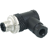M12A Mâle Coudé 4p; Bornes à vis <0,75mm², Ø4-6mm Pg7