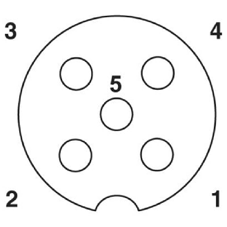 M12A Fem Droit 5p; Bornes push-in, Ø4-8mm-Lire la description