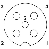 M12A Fem Droit 5p; Bornes push-in, Ø4-8mm