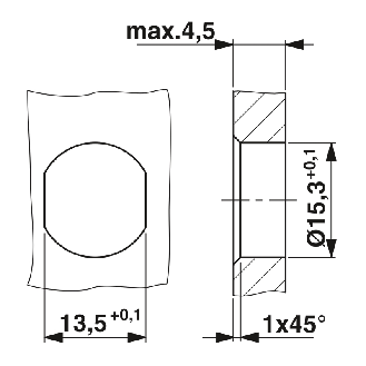 Embase paroi PG9; M12A Fem Droit 3p; 3 fils (3 x 0.34mm²) 0.5m-Lire la description