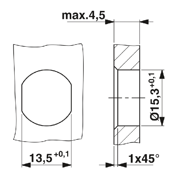 Embase paroi PG9; M12A Fem Droit 3p; 3 fils (3 x 0.34mm²) 0.5m-Lire la description