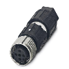 M12A Fem Droit 4p; Bornes autodénudantes 0.34mm², Ø3.5-6mm