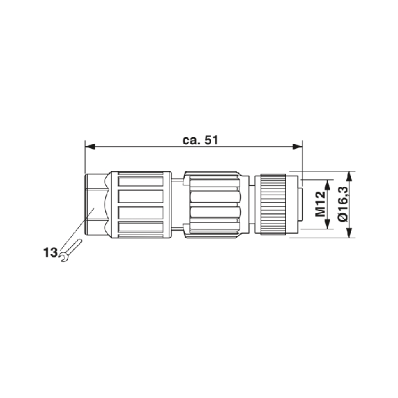 M12A Fem Droit 4p; Bornes autodénudantes 0.34mm², Ø3.5-6mm-Lire la description