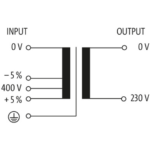Transformateur monophasé de commande et de séparation MET 500VA IN: 400VAC ±5% OUT: 230VAC - 86021 | MET 05-400/230-Lire la description
