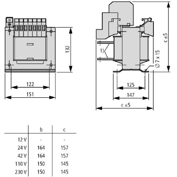 Transformateur, 1.0kVA, 1p, coté primaire 400V, coté secondaire 24V Transformateur, 1.0kVA, 1p, coté primaire 400V, coté secondaire 24V-Lire la description