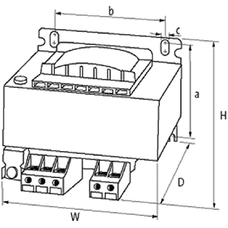 Transformateur monophasé de commande et d’isolement MTS 160VA IN: 230/400VAC OUT: 230VAC - 6686349 | MTS 0160-230-400/230-Lire la description