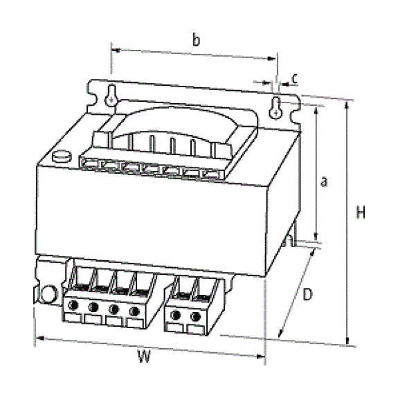 Transformateur monophasé de commande et d’isolement MST 400VA IN: 230/400VAC OUT: 230VAC - 86307 | MST 0400-230-400/230-Lire la description
