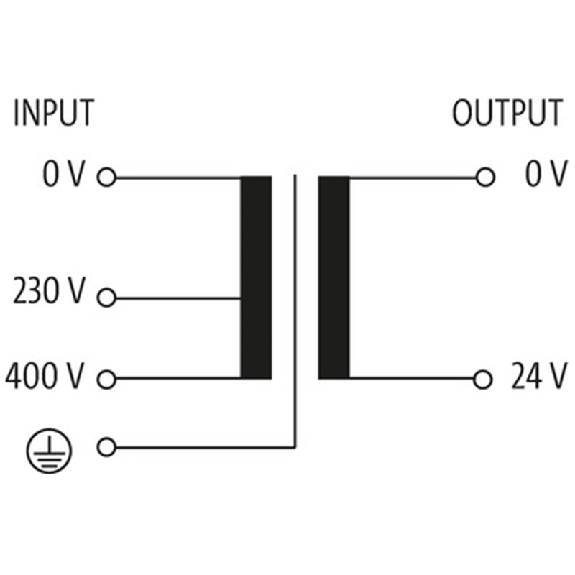 Transfo. cont. isol. MST 630VA IN: 230/400VAC OUT: 24VAC-Lire la description