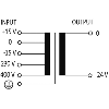 Transformateur de sécurité monophasé MTS 100VA IN: 230/400VAC ±15VAC OUT: 24VAC - 6686362 | MTS 0100-230-400±15V/24