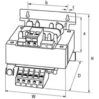 Transfo. cont. isol. MST 250VA IN: 208-550VAC OUT:2x115VAC/230VAC-Lire la description