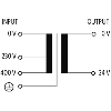 Transformateur de sécurité monophasé MTS 63VA IN: 230/400VAC OUT: 24VAC 86341 | MTS 0063-230-400/24