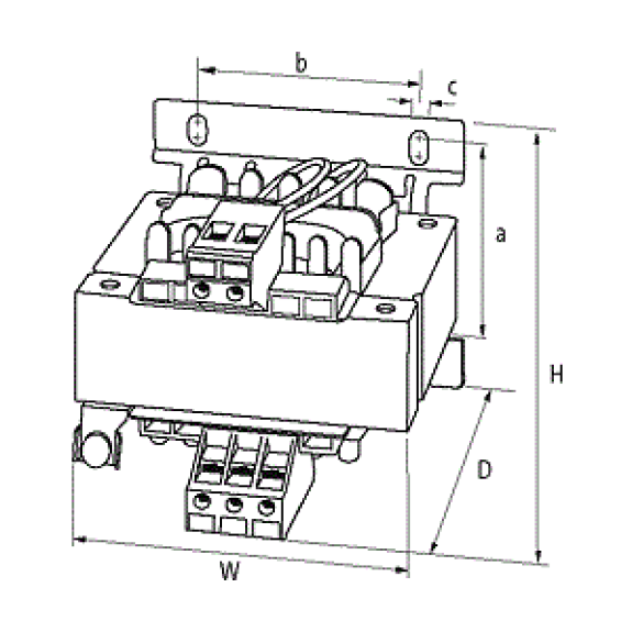 Transformateur de sécurité monophasé MTS 40VA IN: 230/400VAC OUT: 24VAC - 86340 | MTS 0040-230-400/24-Lire la description