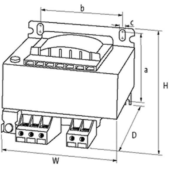 Transformateur de sécurité monophasé MTS 160VA IN: 230/400VAC OUT: 24VAC - 86343 | MTS 0160-230-400/24-Lire la description
