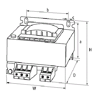 Transformateur de sécurité monophasé MTS 40VA IN: 230/400VAC ±15VAC OUT: 24VAC - 86360 | MTS 0040-230-400±15V/24-Lire la description