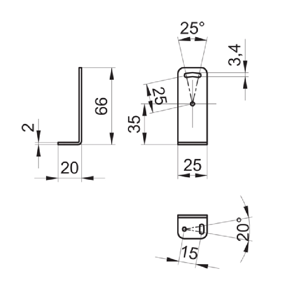 Equerre de fixation pour détecteurs O300 (Forme L)-Lire la description