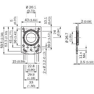 Equerre de fixation sur tube 12-20mm, W160/4S-3V inox/11-2/12-3/250-Lire la description