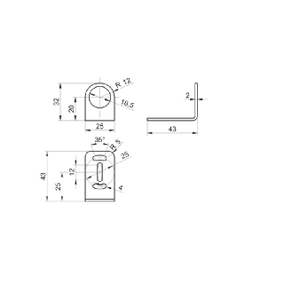 Equerre de fixation long pour détecteurs Série 18 (Forme L)-Lire la description