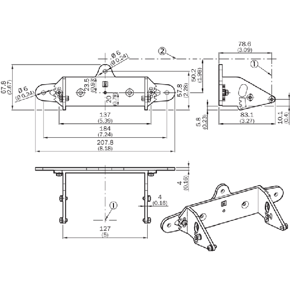 Équerre de fixation pour microScan3 (en complément du kit 1a ou 1b)-Lire la description
