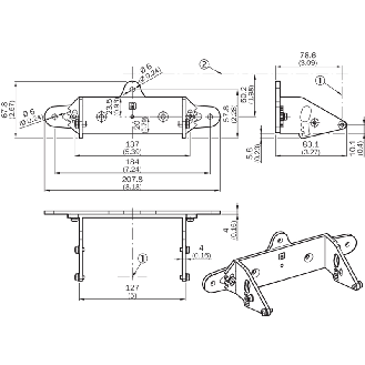 Équerre de fixation pour microScan3 (en complément du kit 1a ou 1b)-Lire la description