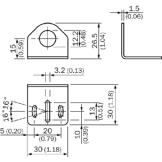 Équerre de fixation inox, pour boîtier M12-Lire la description