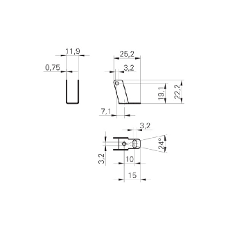 Equerre de fixation pour détecteurs Série 10 (Forme U)-Lire la description