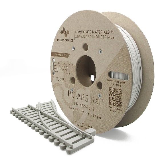 Filament Nanovia PC-ABS Rail 0.5kg 1.75mm Gris clair-Lire la description