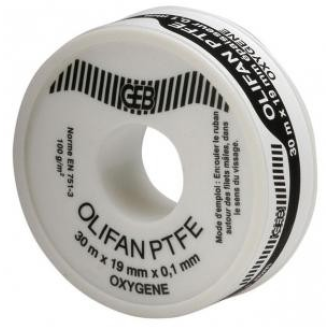 Ruban d'étanchéité oxygène et gaz spéciaux  "815202" ptfe de 12m/m x 30m x 0,1-Lire la description