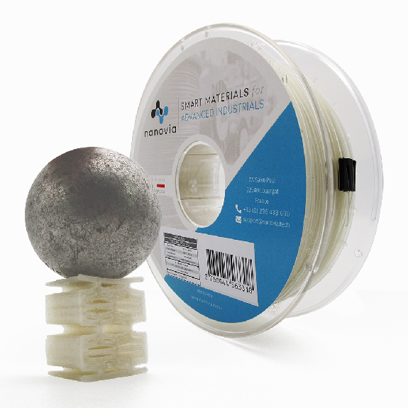 Filament Nanovia TPE 22D 0.5kg 1.75mm Naturel jaune translucide-Lire la description