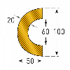 Mousse de protection anti-choc Arc 60 mm (50-70mm Ø) Autocollant Lg1m
