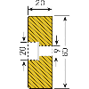 Mousse de protection Morion, Rect 60x20mm, Perçage, lg 1m, J/N
