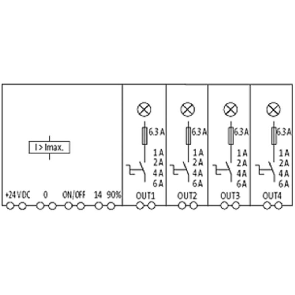 Disjoncteur intelligent 4 canaux 24VDC 1A, 2A, 4A, 6A-Lire la description